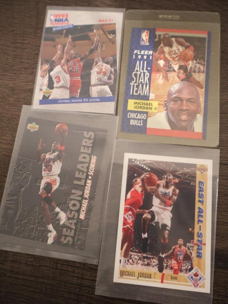 Collection of various Michael Jordan basketball trading cards - 11