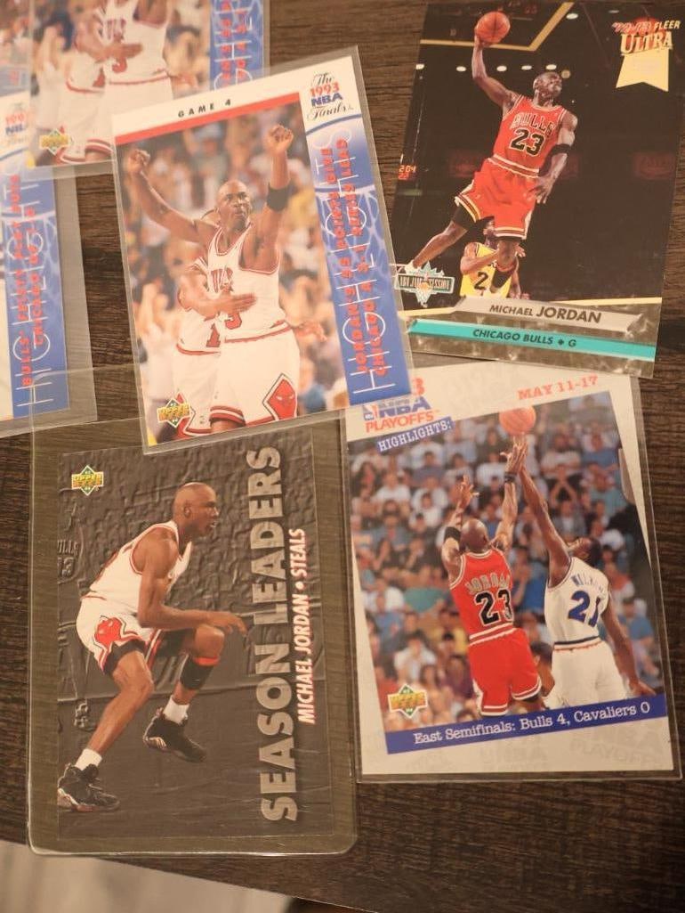 Collection of various Michael Jordan basketball trading cards - 4