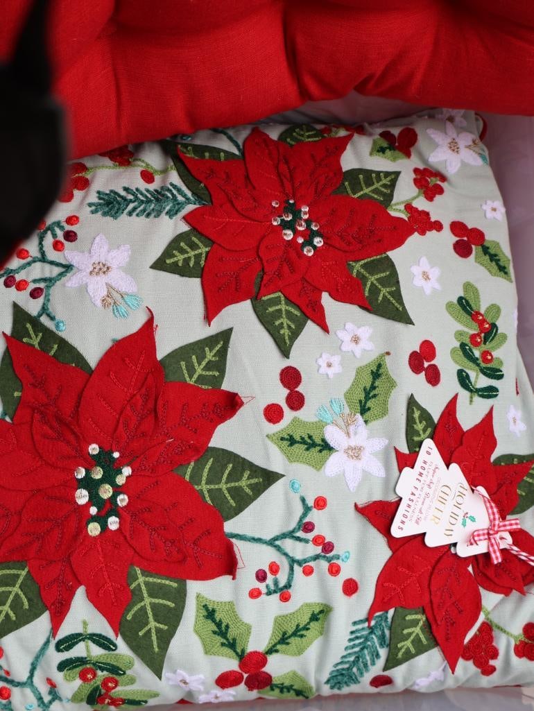 Two Large Bins with Holiday Pillows and Decor - 3