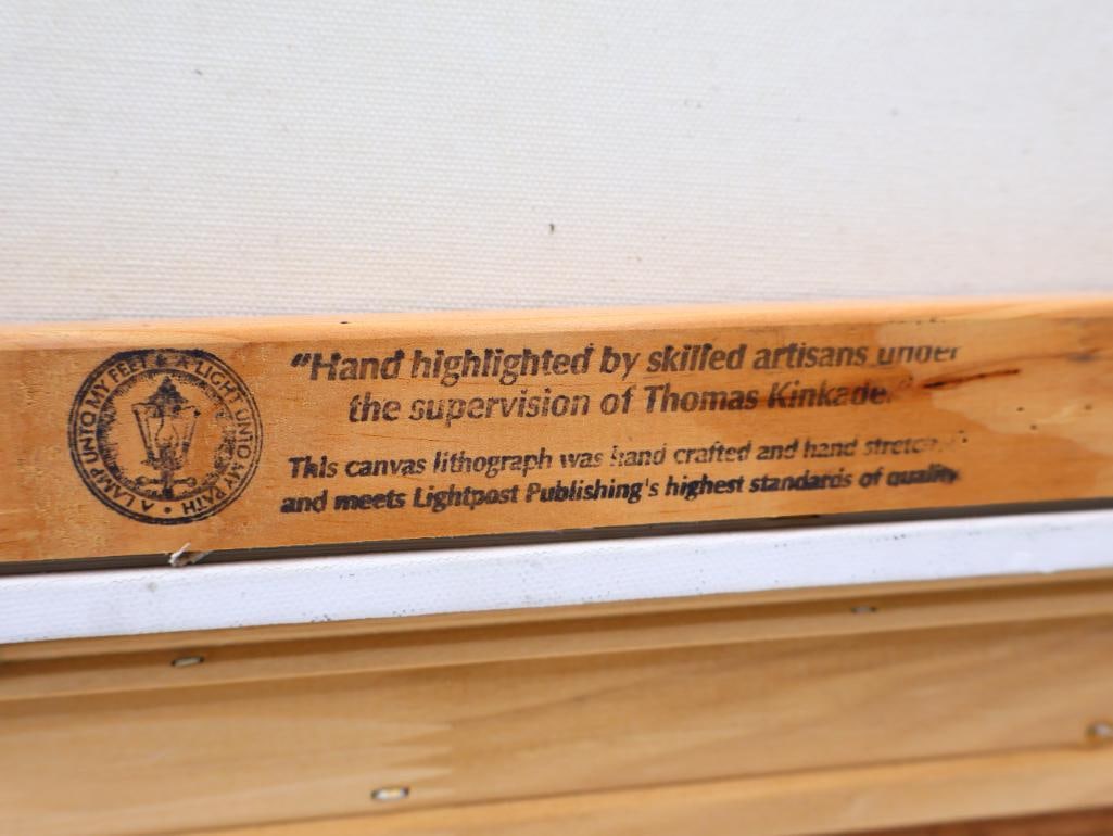 Thomas Kinkade Double Signed Hand Highlighted Gallery Print 'Stairway to Paradise' - 15