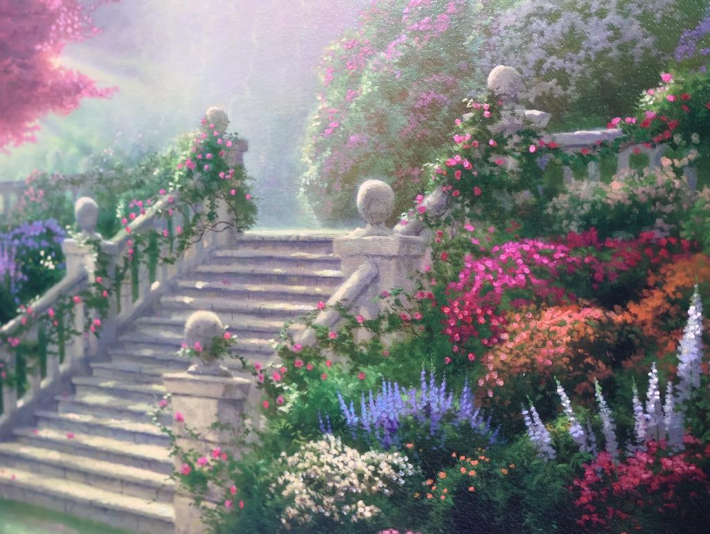 Thomas Kinkade Double Signed Hand Highlighted Gallery Print 'Stairway to Paradise' - 3