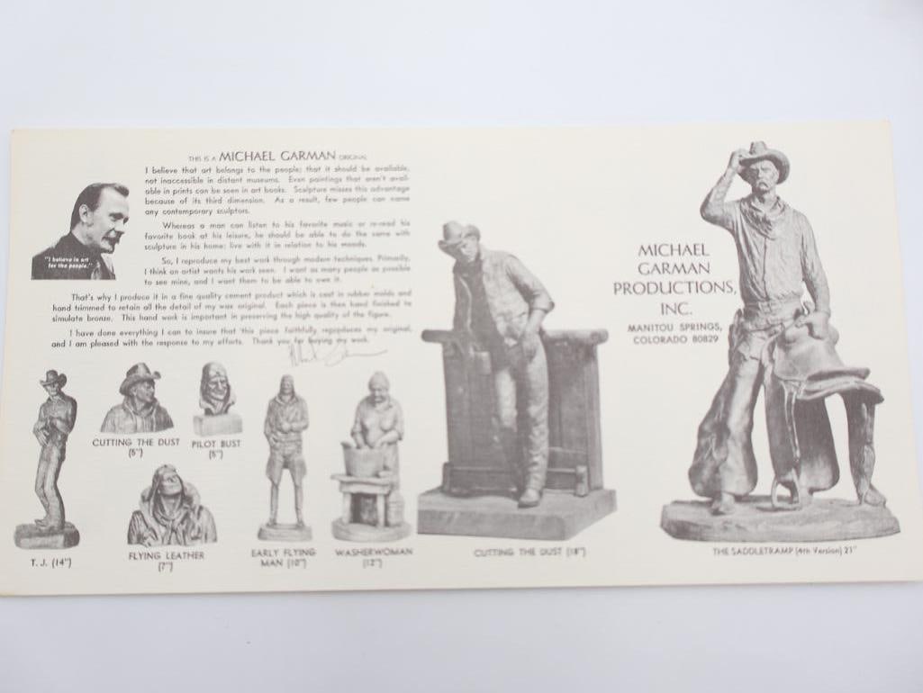 Vintage Michael Garman Western Statue 'Range War' - 10
