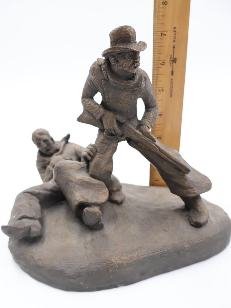 Vintage Michael Garman Western Statue 'Range War' - 2