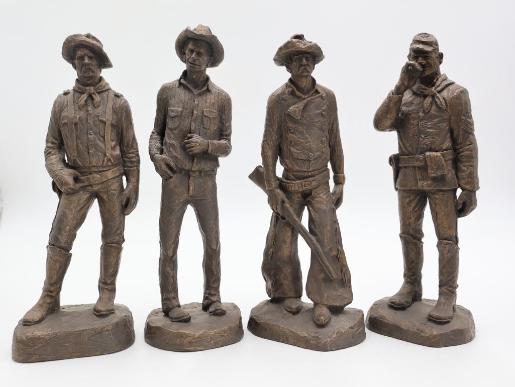 Vintage Michael Garman Complete 'The Cavalry' Series Statues - 2