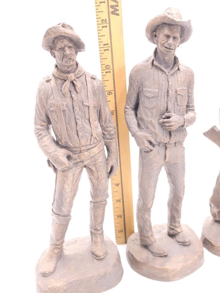 Vintage Michael Garman Complete 'The Cavalry' Series Statues - 3