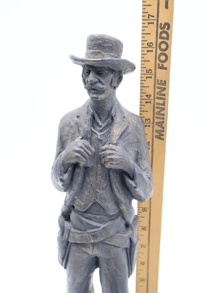 Vintage Michael Garman Western Statue Gunfighter/Cowboy - 2