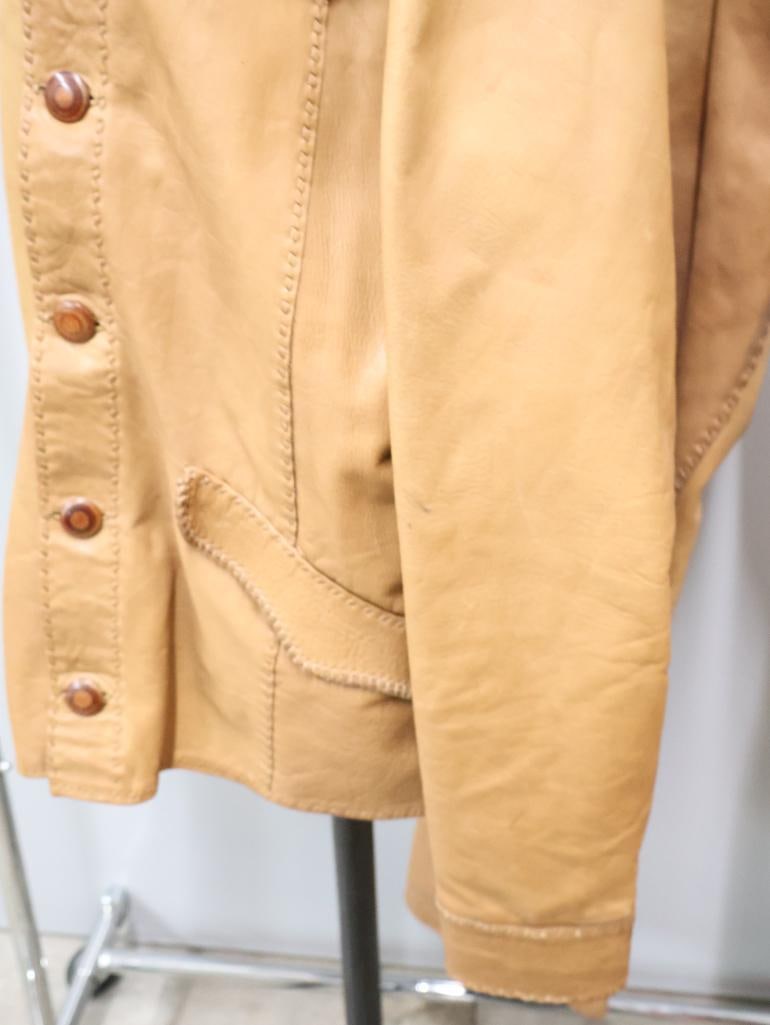 Vintage Handmade Leather Jacket and Pant Set - 8