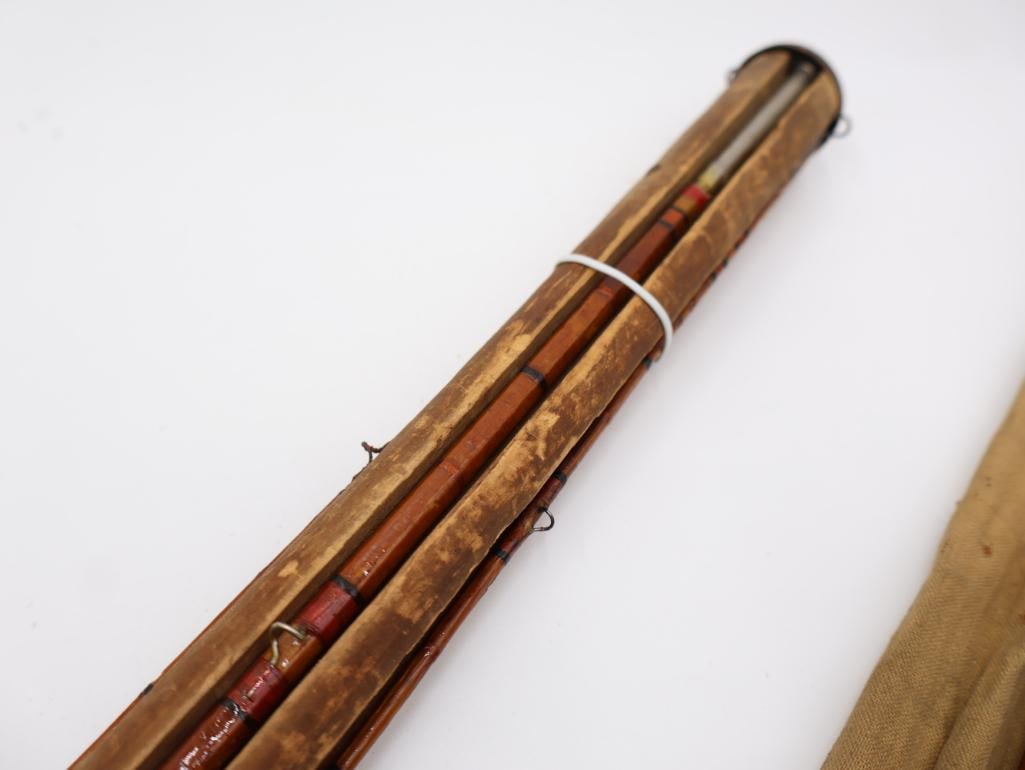 Antique Bamboo Fishing Pole with Case - 12