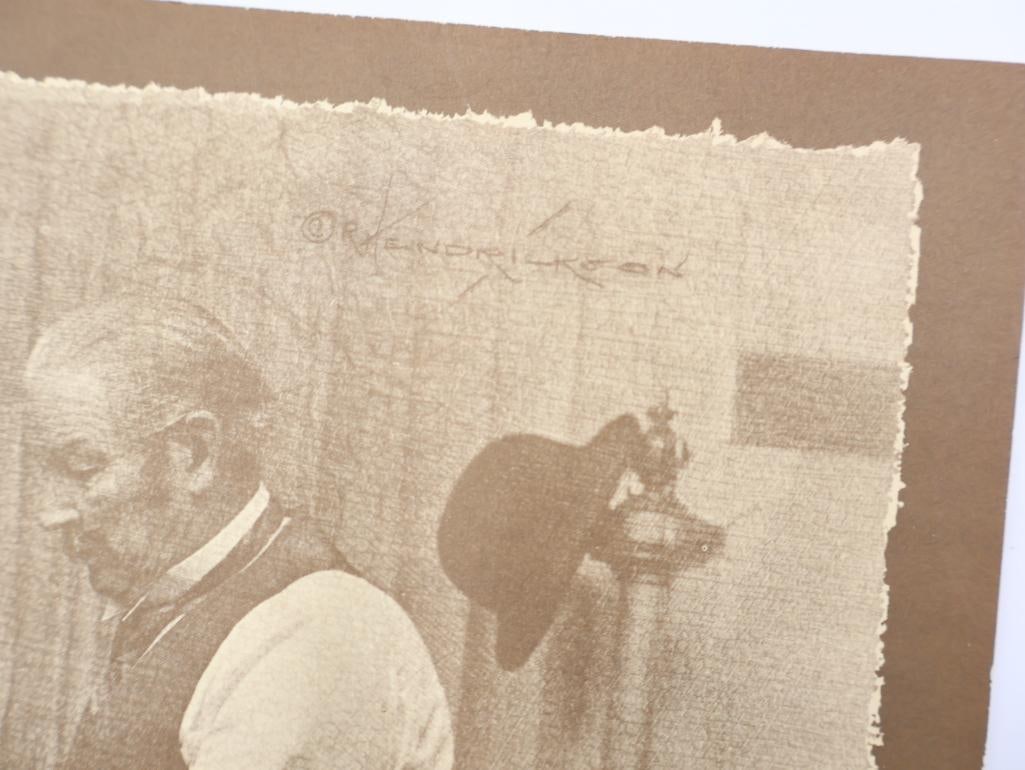 Two Vintage Rolland Hendrickson Sepia Prints of Dentist Offices - 3