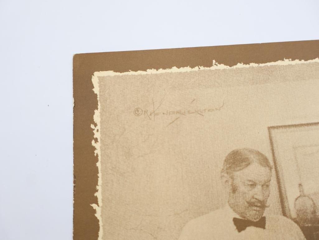 Two Vintage Rolland Hendrickson Sepia Prints of Dentist Offices - 6