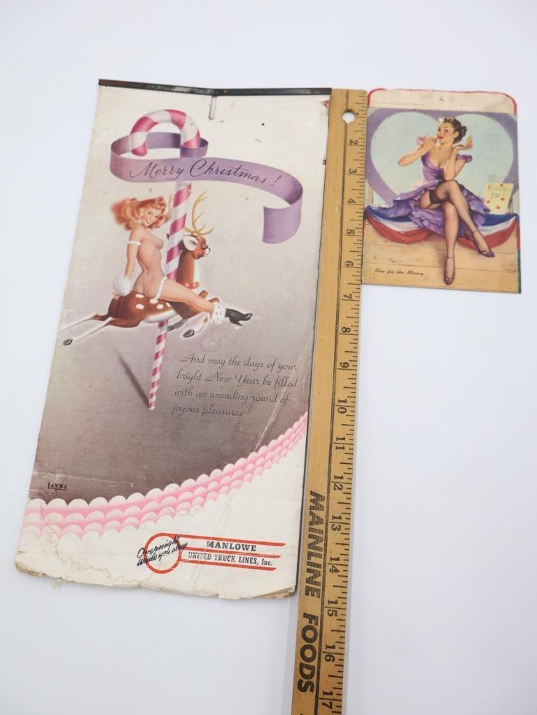 Vintage Pin-Up Advertising Calendar and Card - 2