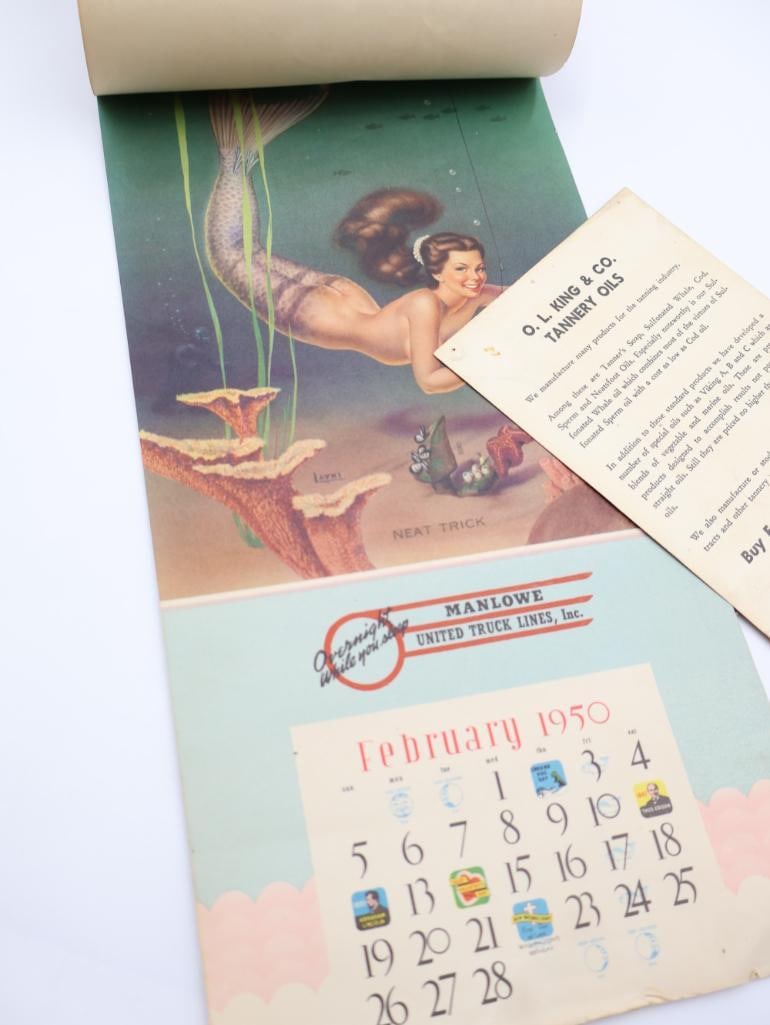 Vintage Pin-Up Advertising Calendar and Card - 9
