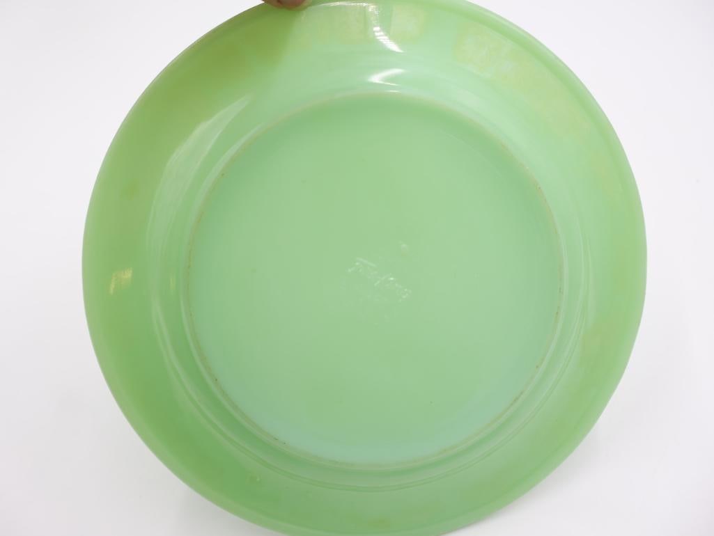 Three Vintage Heavy Duty Jadeite Plate/Saucers - 8