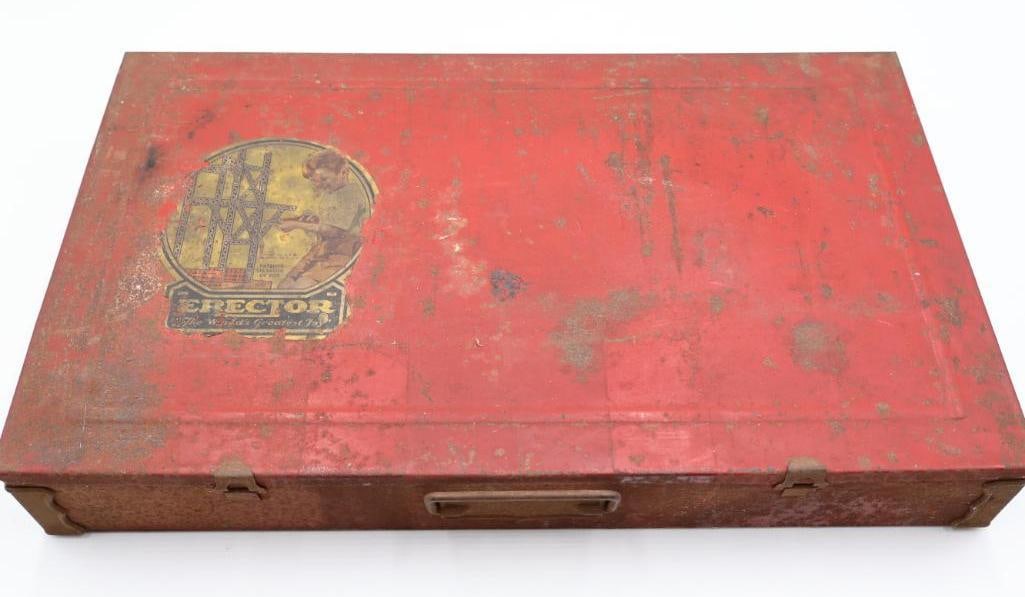 Vintage 1930's Gilbert Erector Set: Made in USA by A.C. Gilbert Company, includes everything shown in photos 
