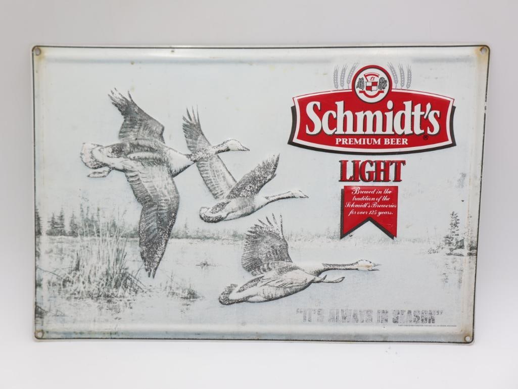 Vintage Schmidt's Light Beer and Milch Chocolates Metal Signs - 6