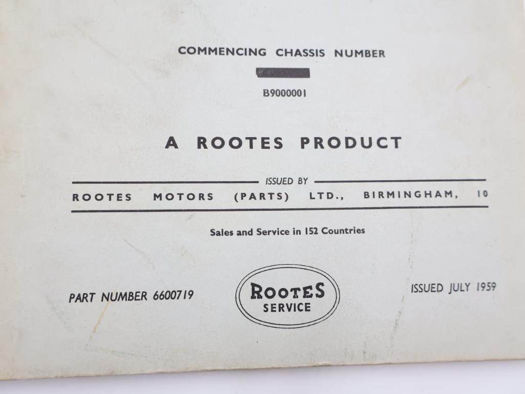 Vintage Collectible Sunbeam Alpine Parts List qand Special Tuning Manuals - 12