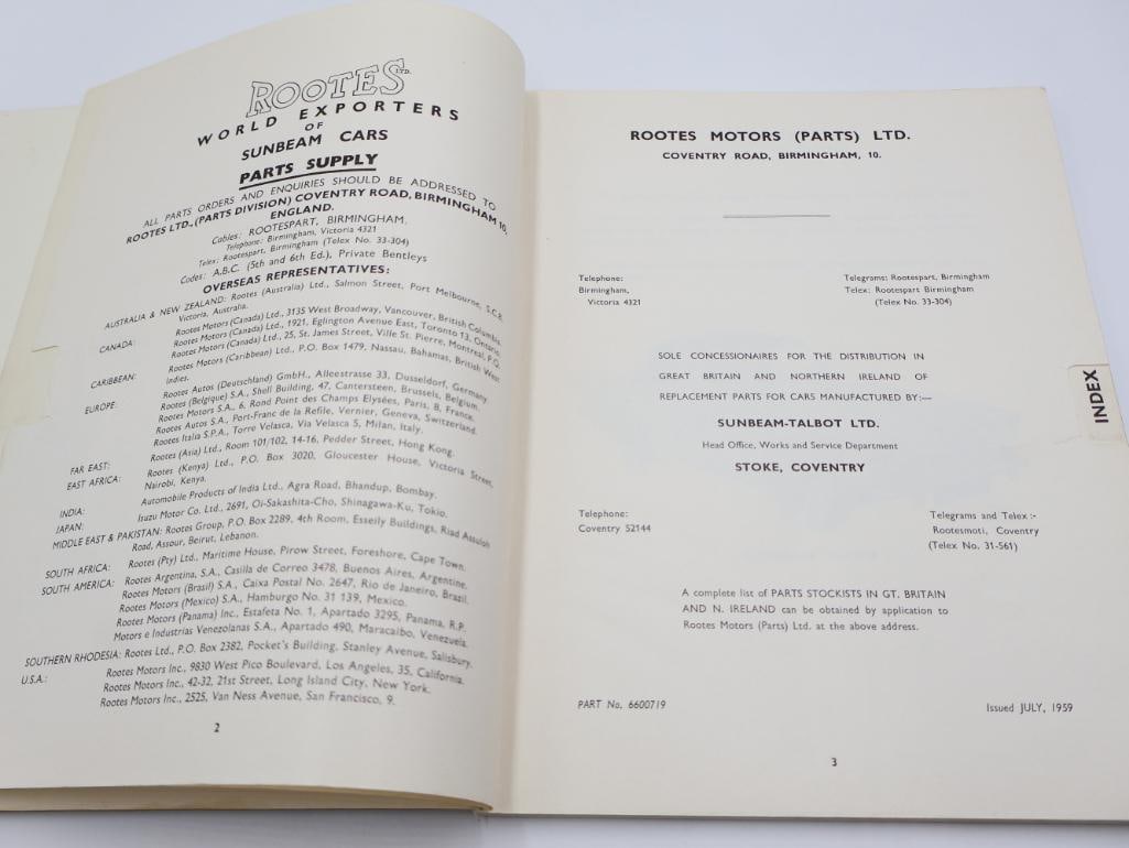 Vintage Collectible Sunbeam Alpine Parts List qand Special Tuning Manuals - 14