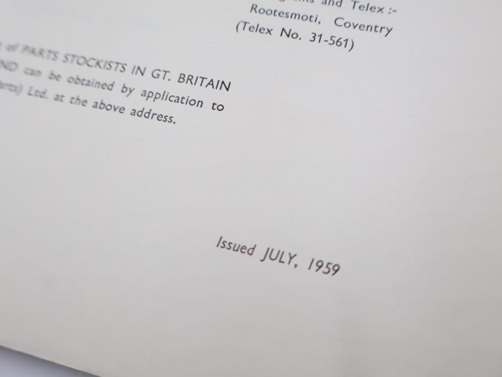 Vintage Collectible Sunbeam Alpine Parts List qand Special Tuning Manuals - 15