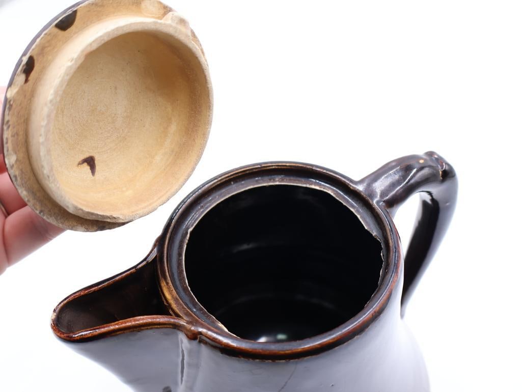 Vintage Stoneware Coffee Pot - 4
