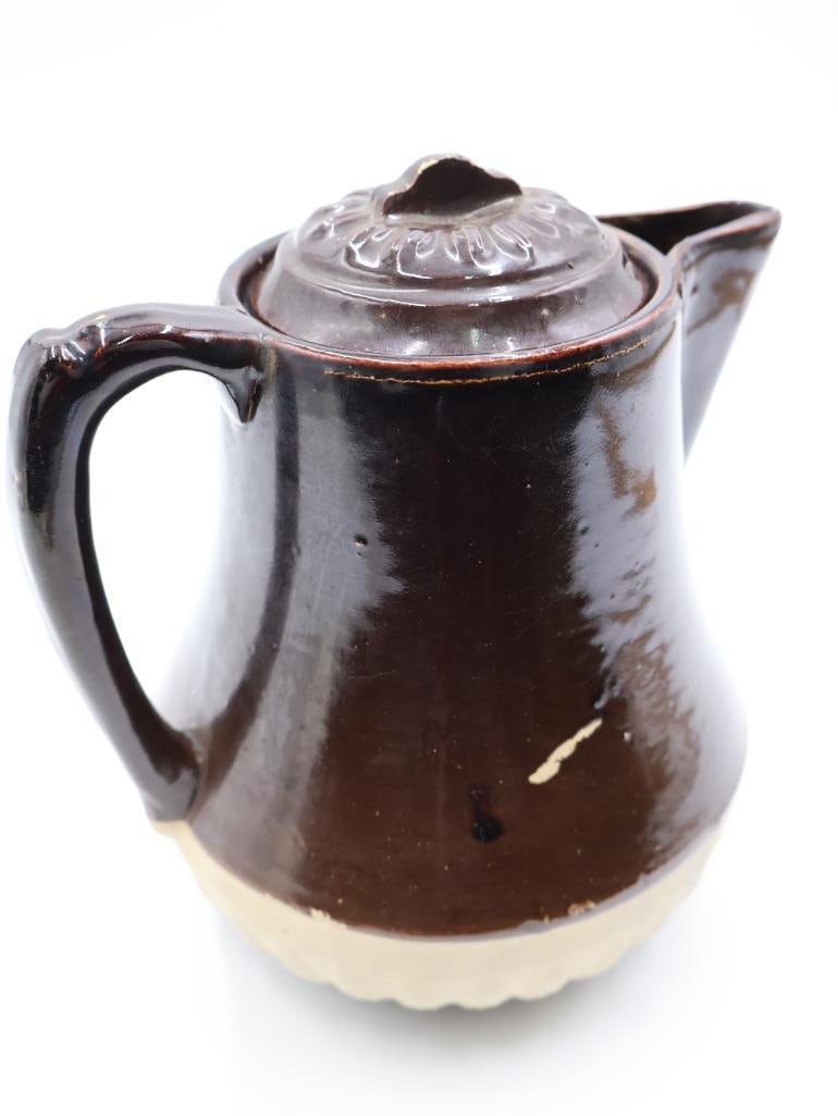 Vintage Stoneware Coffee Pot - 7