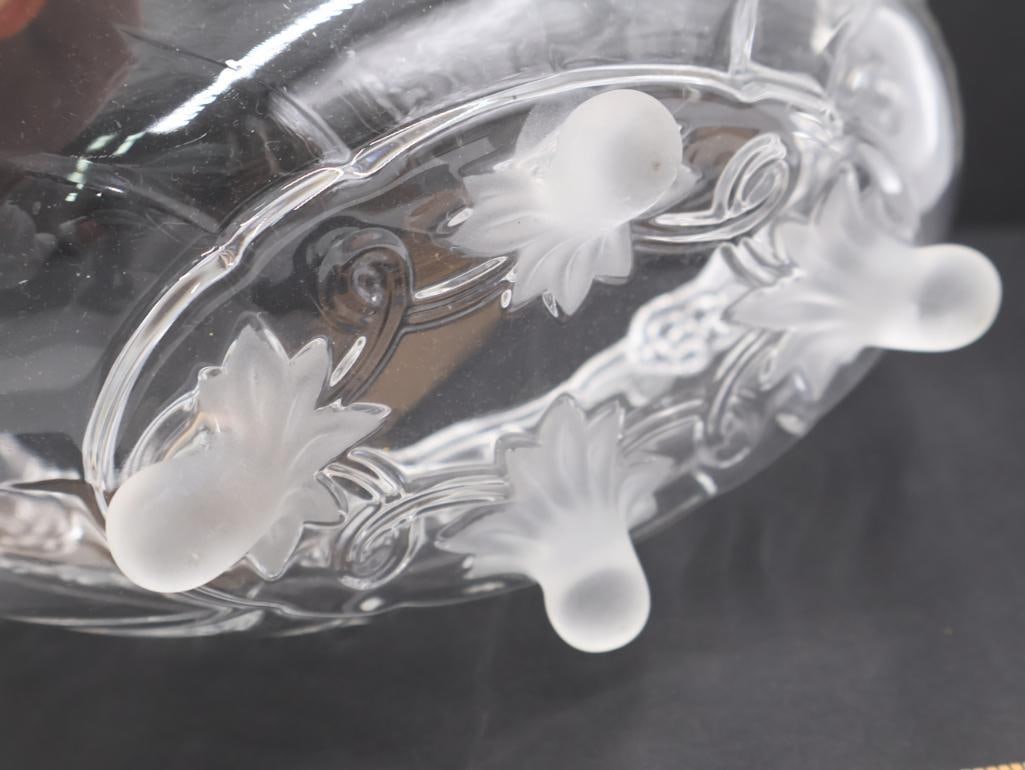 Vintage Glass Cake Stand and Bow Accented Glass Footed Bowl - 4