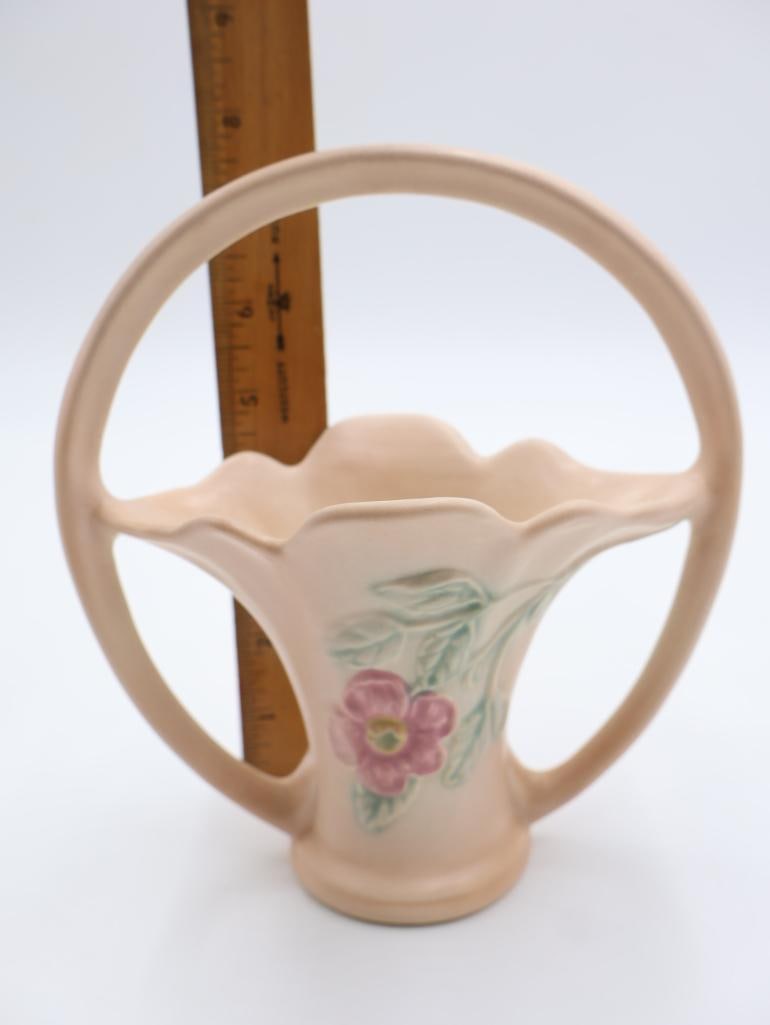 Vintage Hull Pottery Basket Vase - 2