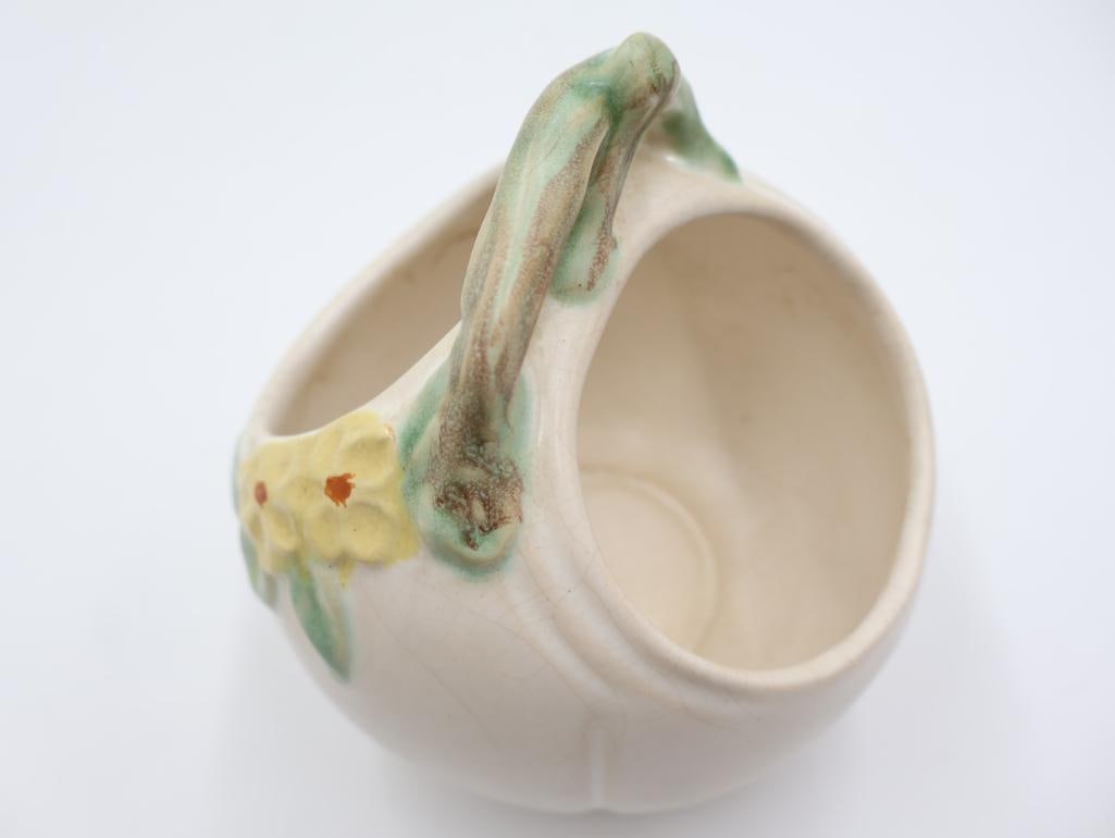 Vintage Weller Pottery Basket Vase - 4