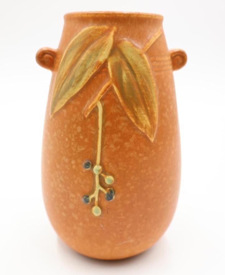 Vintage Weller Art Deco Vase: Weller Cornish and Berries art deco vase from around the 1930's, about 6" tall 