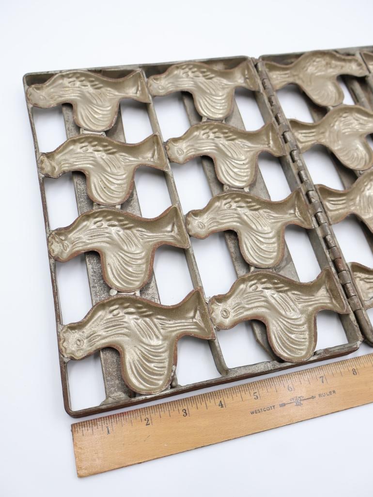 Vintage Hinged Heavy Duty Rooster Double Sided Mold - 3