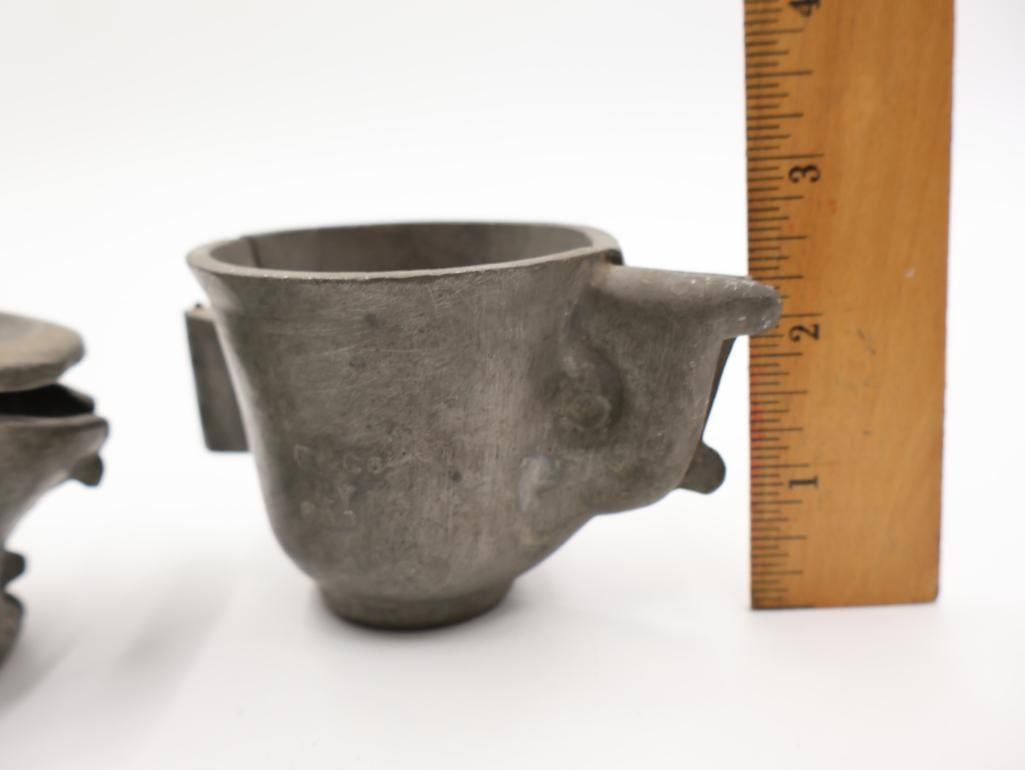 Three Vintage Tin and Pewter Ice Cream and Chocolate Molds - 7