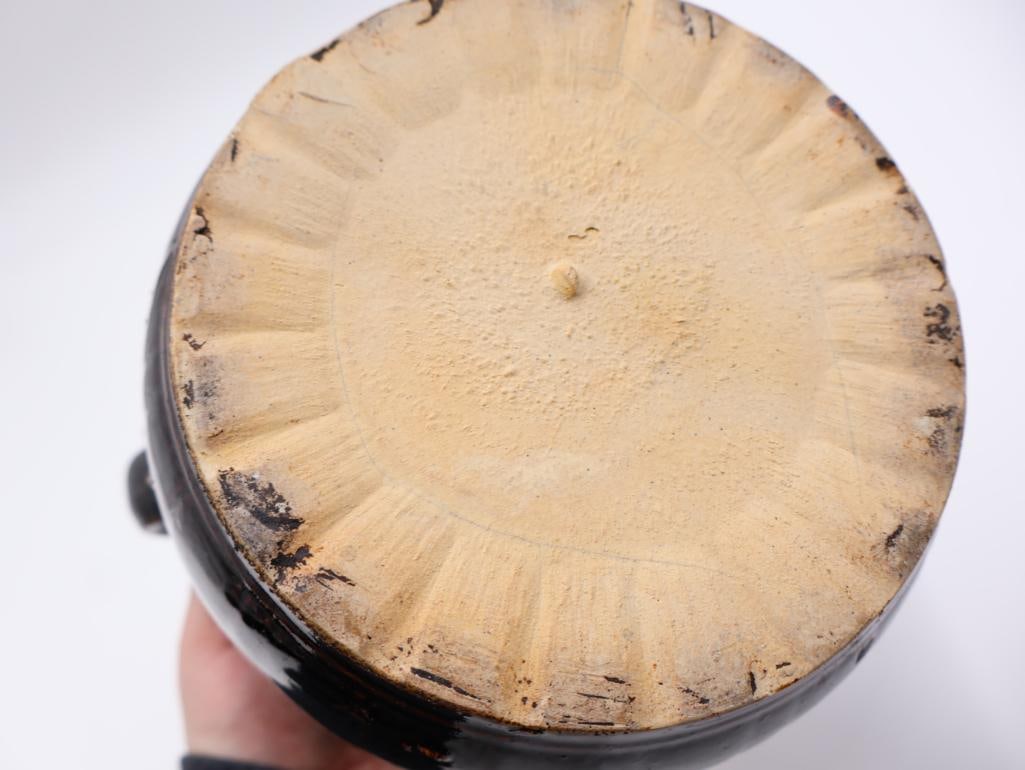 Vintage Stoneware Bean Pot with Lid - 8