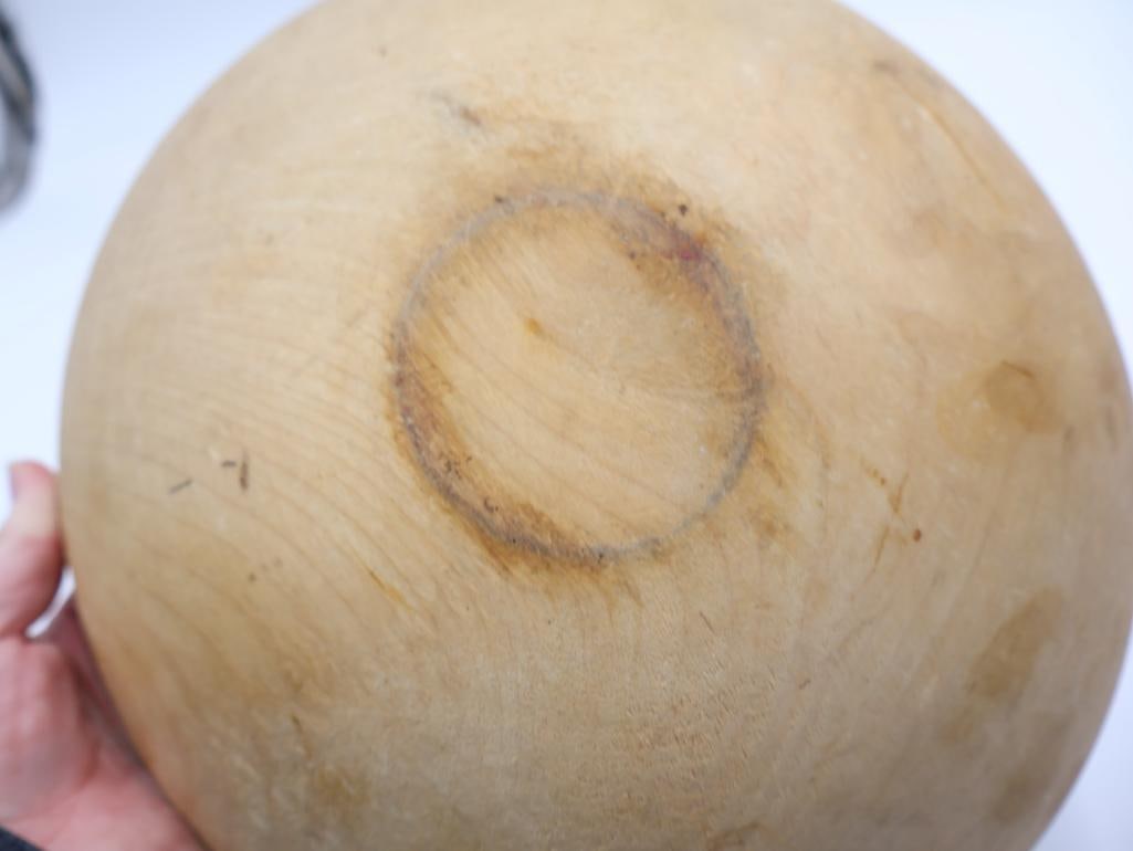 Antique 1880's Bottle Capper and Carved Wood Mixing Bowl - 8