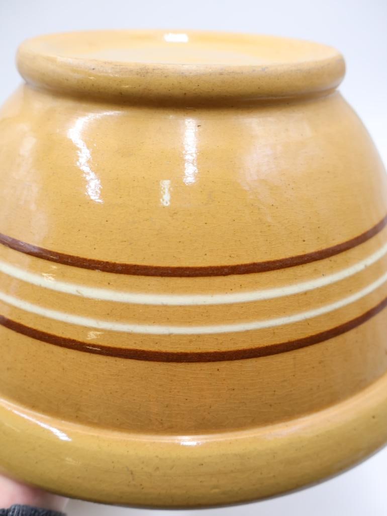 Vintage Trio of Yellow Ware Mixing Bowls - 5