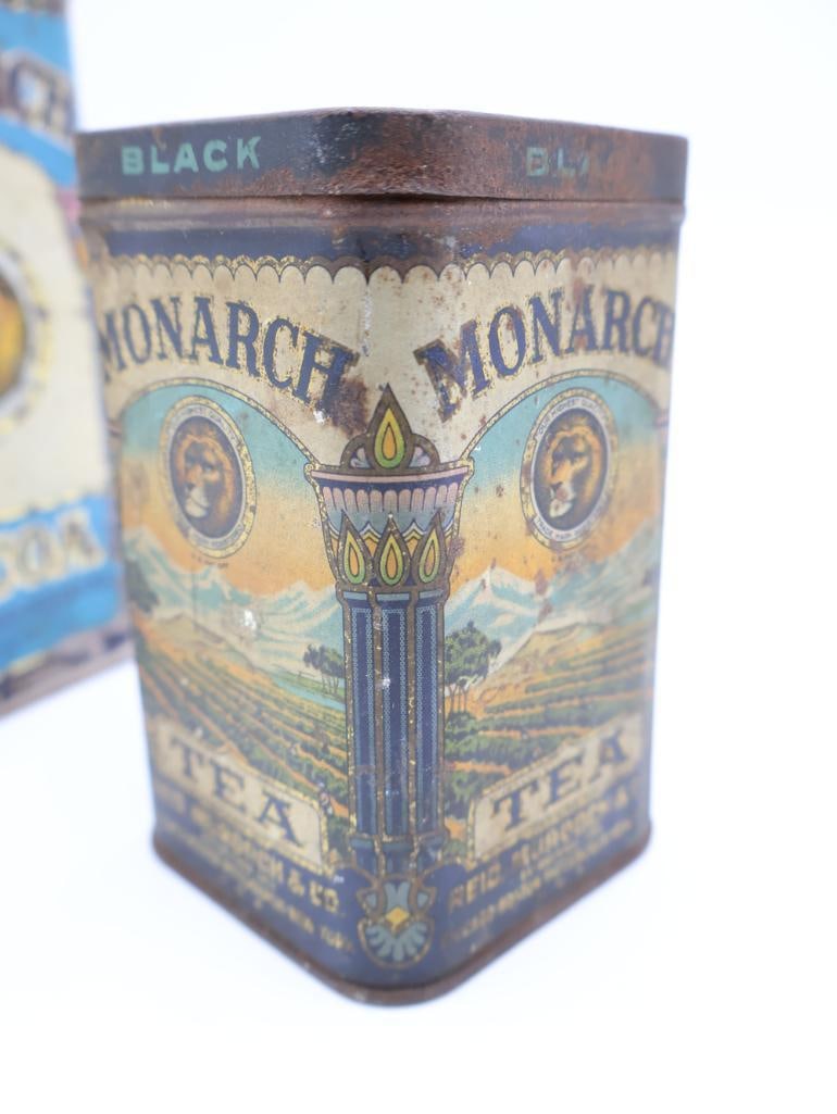 Two Monarch Vintage Cocoa and Tea Tins - 5