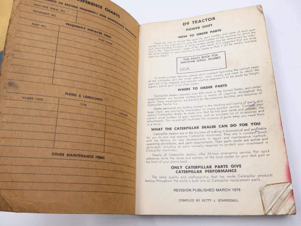 Vintage Caterpillar D9 Tractor and D9L Tractor Parts Book - 8