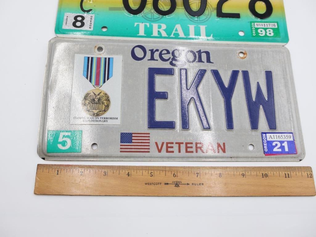 Three Oregon License Plates - 2