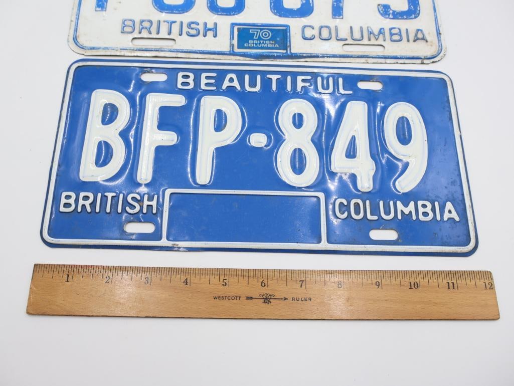 Two Vintage British Columbia License Plates - 2