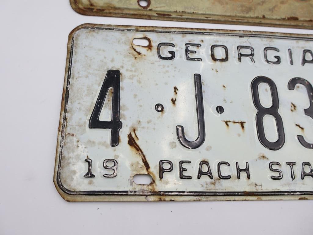 Vintage Oklahoma and Georgia License Plates - 3
