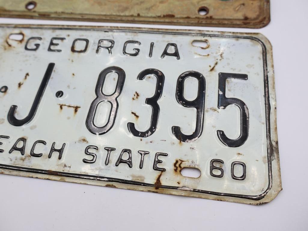 Vintage Oklahoma and Georgia License Plates - 4