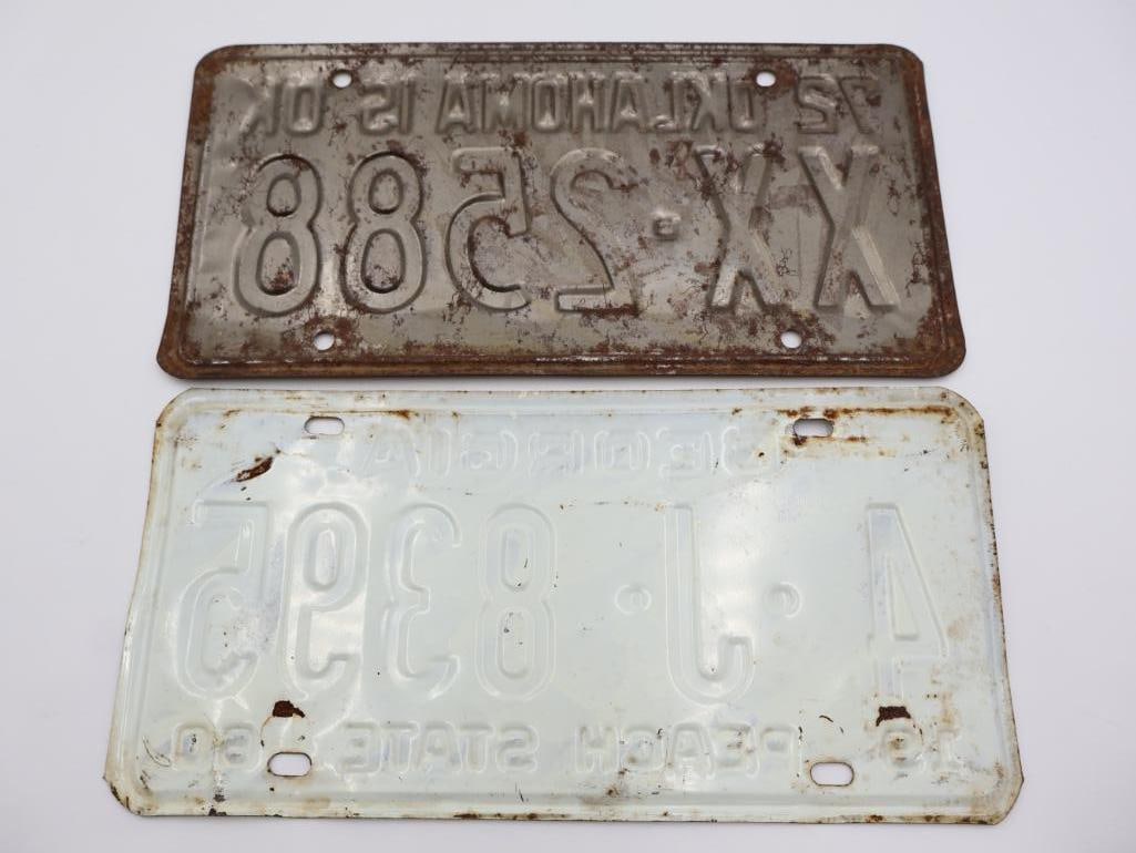Vintage Oklahoma and Georgia License Plates - 8