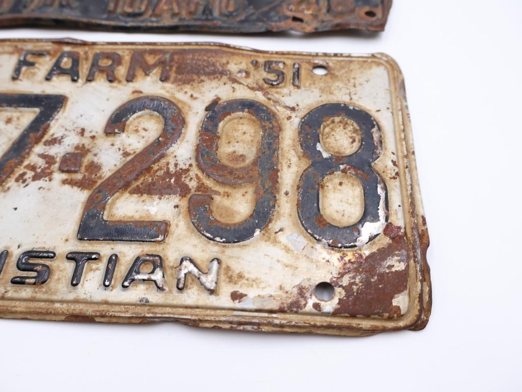 Vintage Farm Truck Idaho and Kentucky Christian License Plates - 4