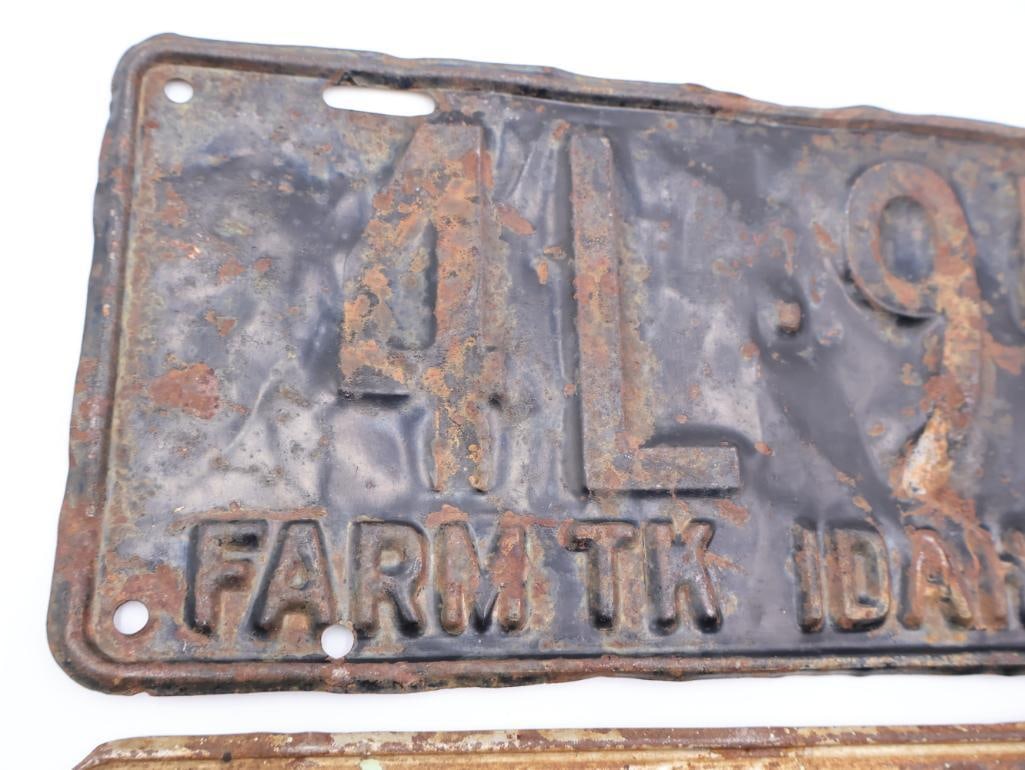 Vintage Farm Truck Idaho and Kentucky Christian License Plates - 6