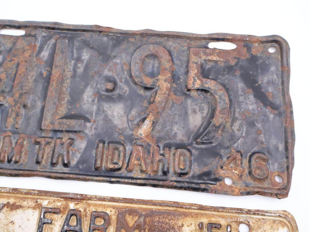 Vintage Farm Truck Idaho and Kentucky Christian License Plates - 7