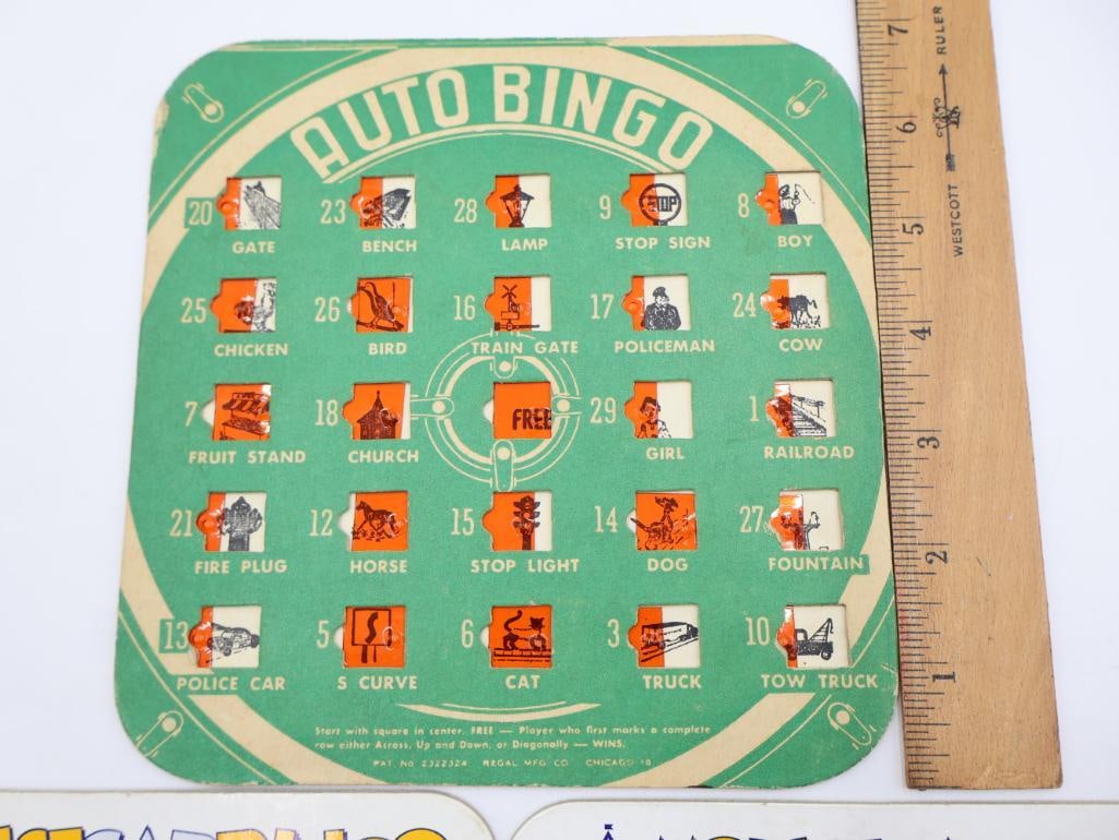 Vintage Auto Bingo Kids Paying Cards and Mickey Mouse Branded - 2