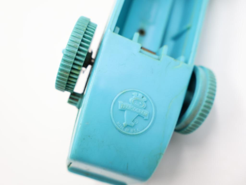 Vintage Tin Type Tops and Battery Operated Toy Car - 5