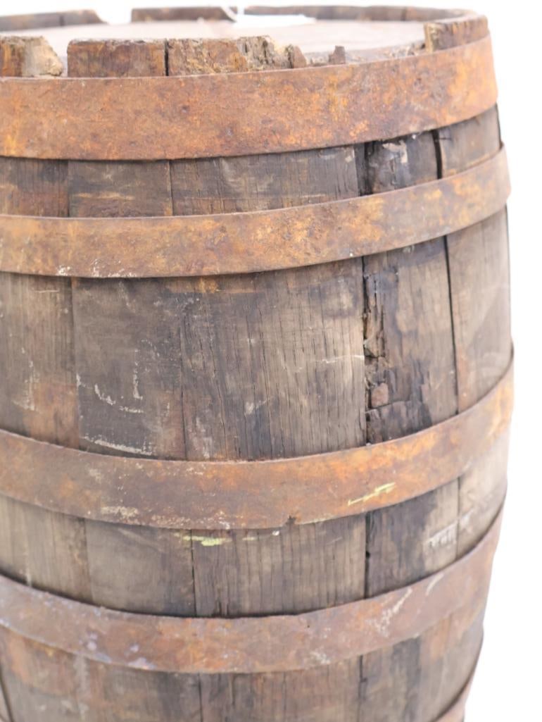 Small Antique Oak Beer Barrel - 10