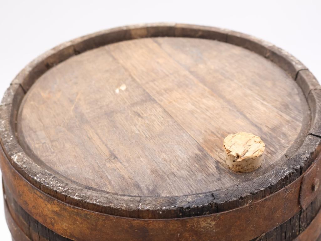 Small Antique Oak Beer Barrel - 11