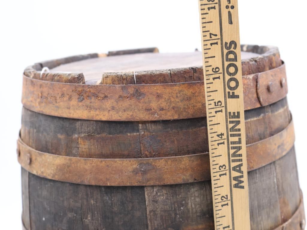 Small Antique Oak Beer Barrel - 2