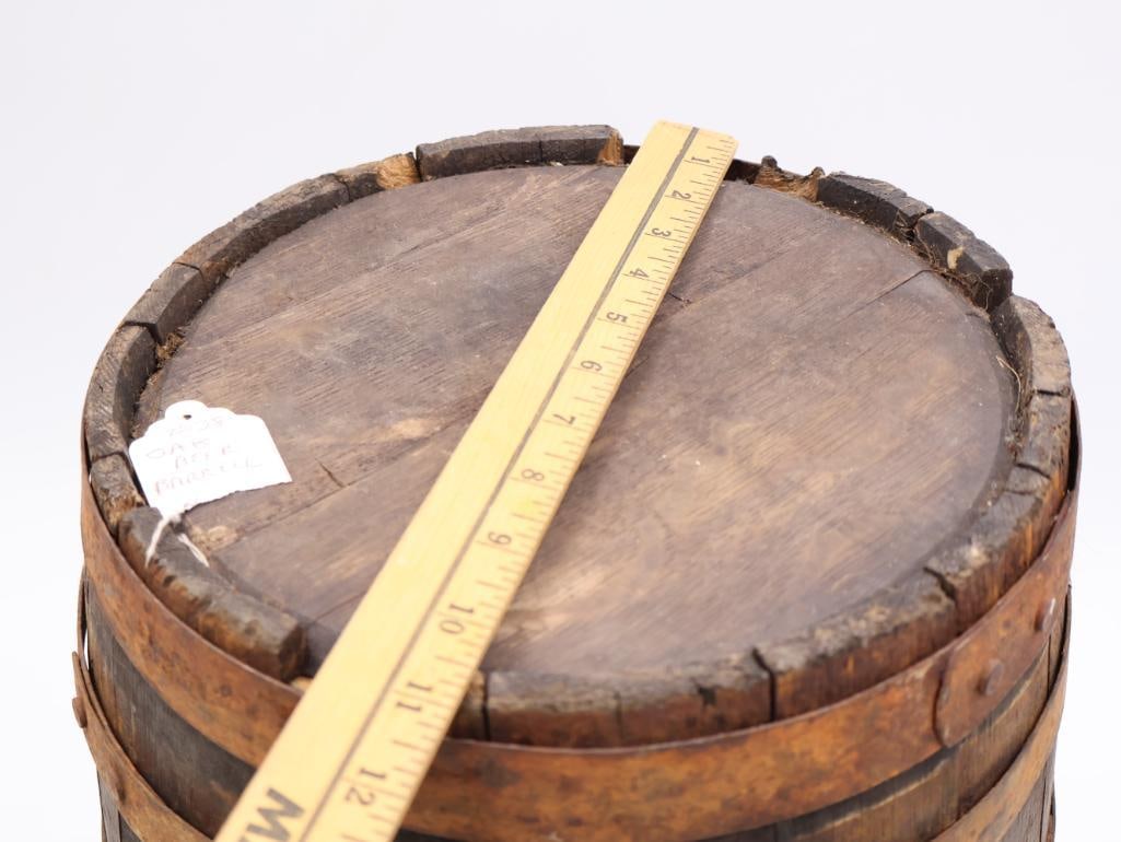 Small Antique Oak Beer Barrel - 3