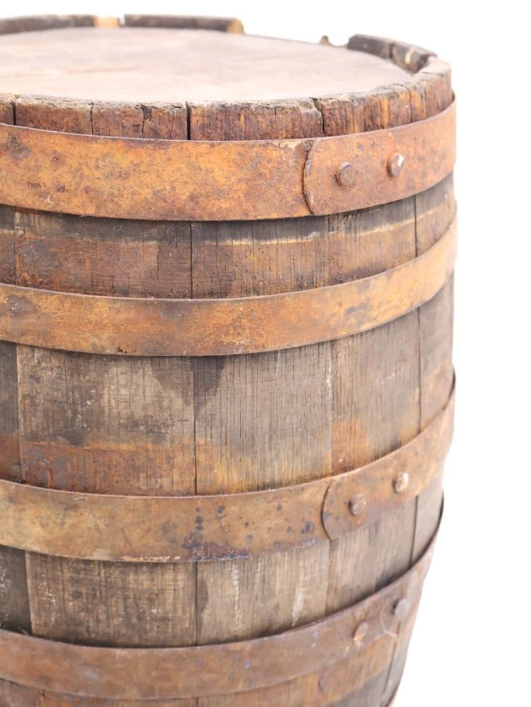 Small Antique Oak Beer Barrel - 6